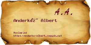 Anderkó Albert névjegykártya
