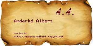 Anderkó Albert névjegykártya