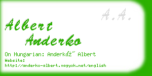 albert anderko business card